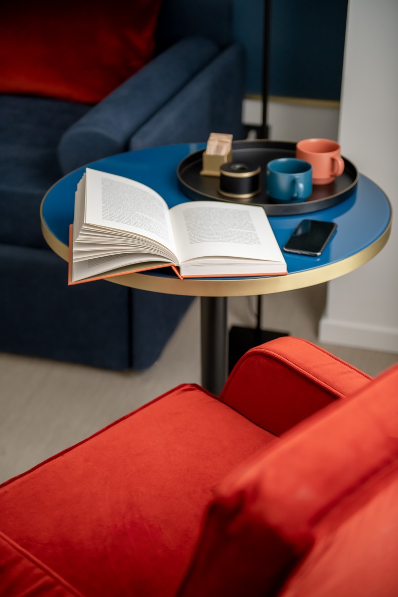 A set table with a book